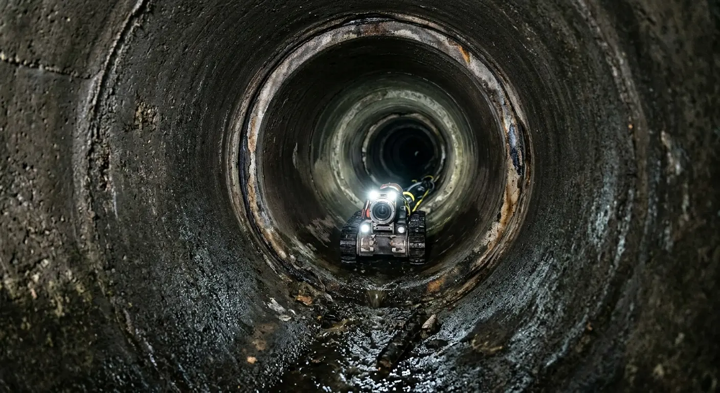 Robotic sewer camera inspecting pipe interior for Sewer Line Cleaning in St. Cloud